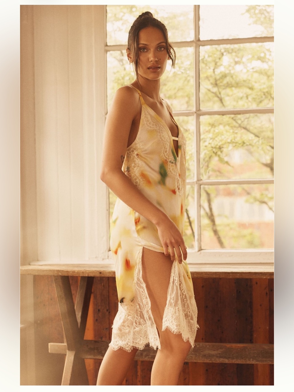 The Lyrebird Silky Midi Slip Dress